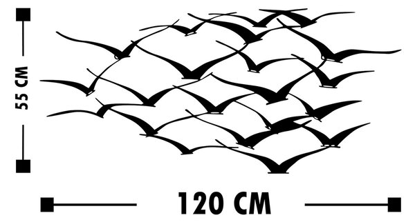 ASIR Kovová nástěnná dekorace PTÁCI 120 cm