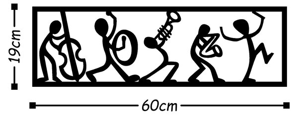ASIR Kovová nástěnná dekorace HUDEBNÍCI 60 cm