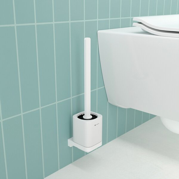 WC sada nástěnná bílá - štětka a keramický držák toaletního papíru NIMCO MAYA BÍLÁ MAB set-94KN-HR-05