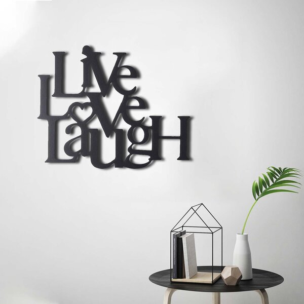 ASIR Kovová dekorace na zeď LIVE LAUGH LOVE 40 cm