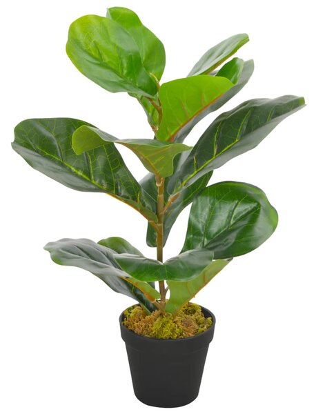 Umělá rostlina fíkus lyrový s květináčem - 45 cm | zelená