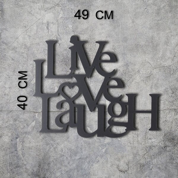 ASIR Kovová dekorace na zeď LIVE LAUGH LOVE 40 cm