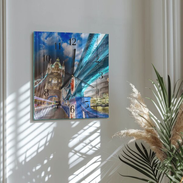 Skleněné hodiny na stěnu Most zskc-30x30-00177707