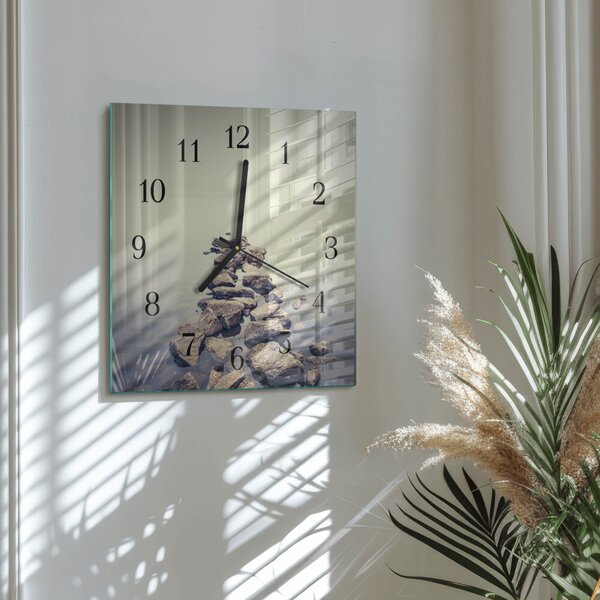 Skleněné hodiny na stěnu Břeh řeky zskc-30x30-00182837