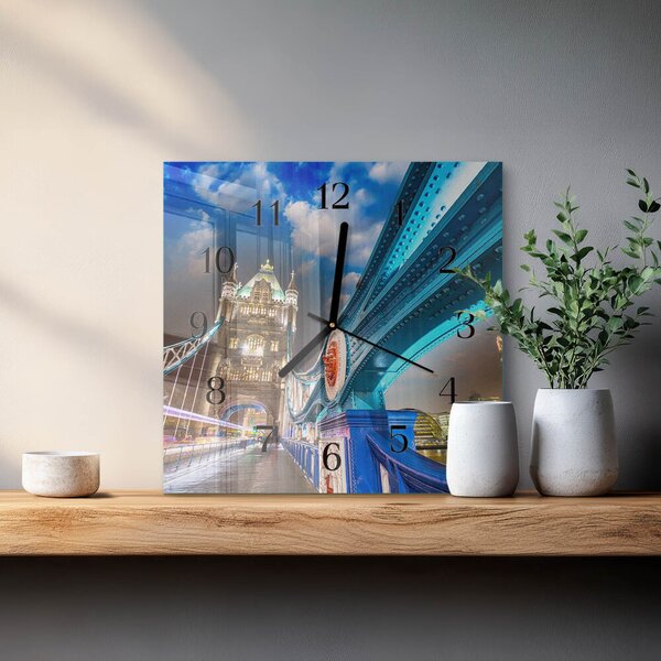 Skleněné hodiny na stěnu Most zskc-30x30-00177707