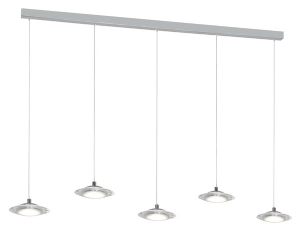 Závěsné svítidlo Ellipse, 5x chromové kovové stínítko, ch