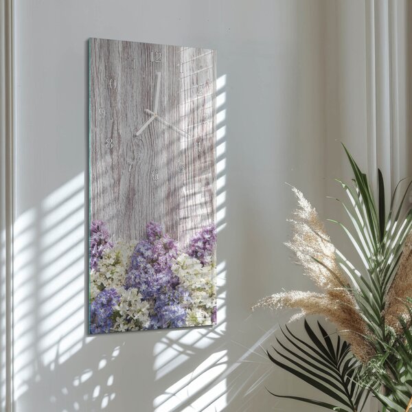 Skleněné hodiny vertikální Šeřík zsppb-30x60-00058910
