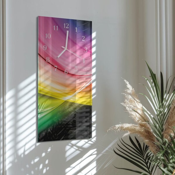 Skleněné hodiny vertikální Abstraktní čáry zsppb-30x60-00081302