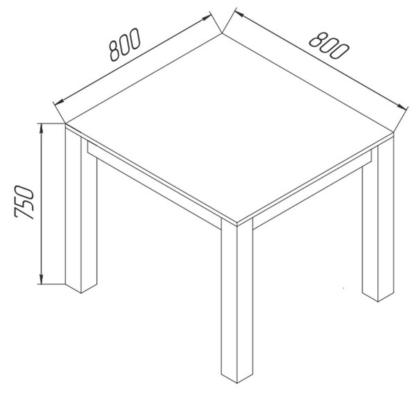 JÍDELNÍ STŮL, jádrový buk, jádrový buk, 80/80/75 cm P & B - Jídelní stoly, Online Only