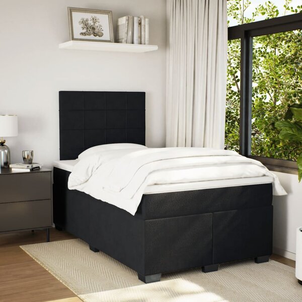Box spring postel s matrací černá 120 x 190 cm samet 3290860