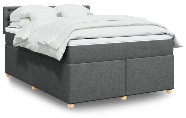 Box spring postel s matrací tmavě šedý 140 x 190 cm textil 3286690