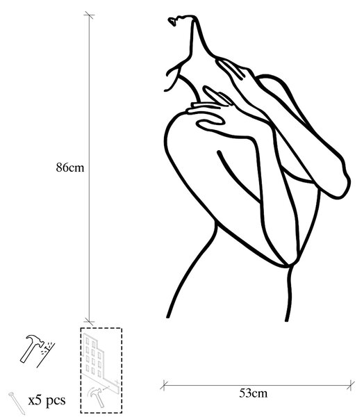 ASIR Kovová nástěnná dekorace ŽENA 53 cm