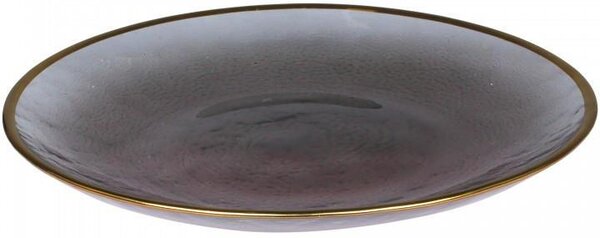 Skleněný talíř Grey Golden Edge 20 cm