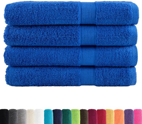 Prémiové saunové osušky SOLUND 4 ks modré 80x200 cm 600 g/m² 137195