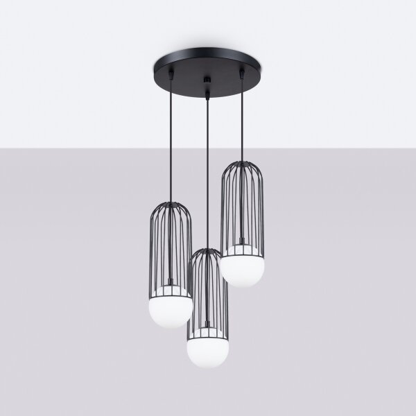 Sollux SL.1336 - Lustr na lanku BRINA 3xG9/8W/230V černá