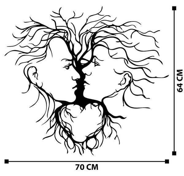 ASIR Nástěnná kovová dekorace MUŽ A ŽENA 70 cm