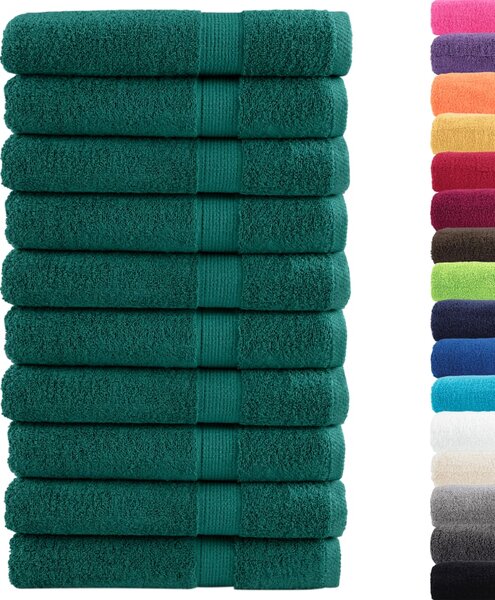 Premium ručníky SOLUND 10 ks zelené 80 x 200 cm 600 g/m²