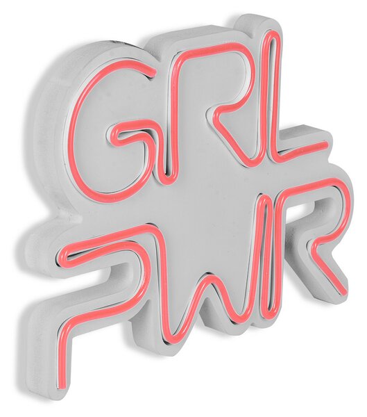 ASIR Nástěnná dekorace s led osvětlením GRL PWR růžová 36 cm