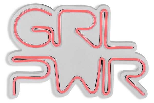 ASIR Nástěnná dekorace s led osvětlením GRL PWR růžová 36 cm