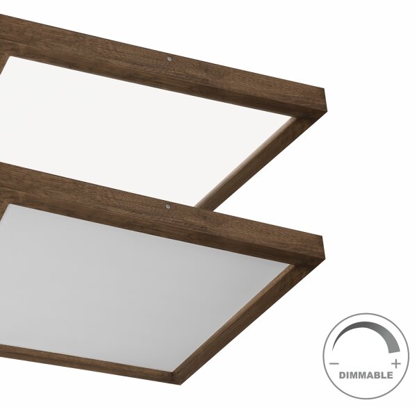 Brilagi-LED Stmívatelné svítidlo WOODY FRAME LED/50W/230V dub 60x60 cm IP44 + DO