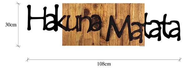 ASIR Kovová nástěnná dekorace HAKUNA MATATA 108 cm dřevo