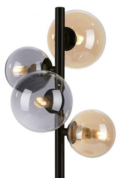 PAUL NEUHAUS LED stolní lampa černá kruhová šňůrový vypínač teplá bílá do interiéru 3000K PN 4585-18