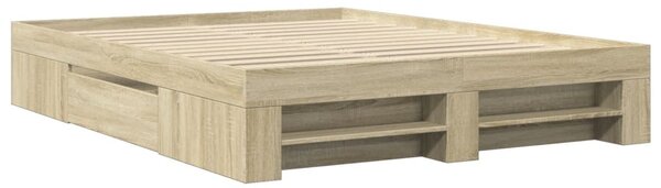 Rám postele bez matrace dub sonoma 150x200 cm kompozitní dřevo 3295466