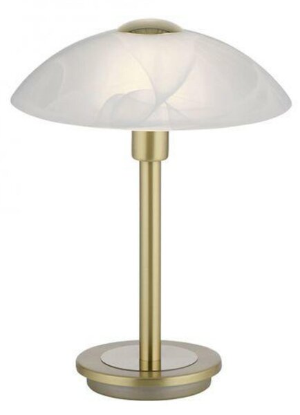 PAUL NEUHAUS LED stolní lampa matná mosaz alabastrový dekor sklo 3 krokové stmívání dotykovým stmívačem 3000K PN 4026-60