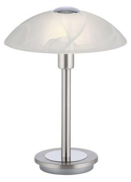 PAUL NEUHAUS LED stolní lampa stříbrná alabastrový dekor sklo 3 krokové stmívání dotykovým stmívačem 3000K PN 4026-55