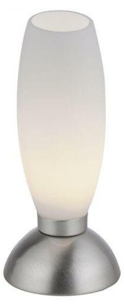 PAUL NEUHAUS LED stolní lampa stříbrná opálové sklo 3 krokové stmívání dotykovým stmívačem 3000K PN 4021-55