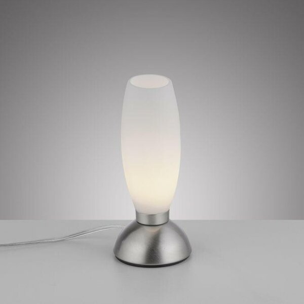 PAUL NEUHAUS LED stolní lampa stříbrná opálové sklo 3 krokové stmívání dotykovým stmívačem 3000K PN 4021-55