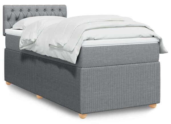 Box spring postel s matrací světle šedá 90x190 cm textil 3287318