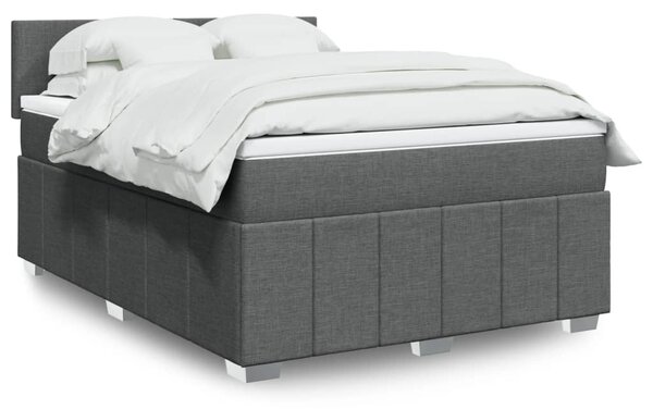 Box spring postel s matrací tmavě šedý 140 x 190 cm textil 3289357