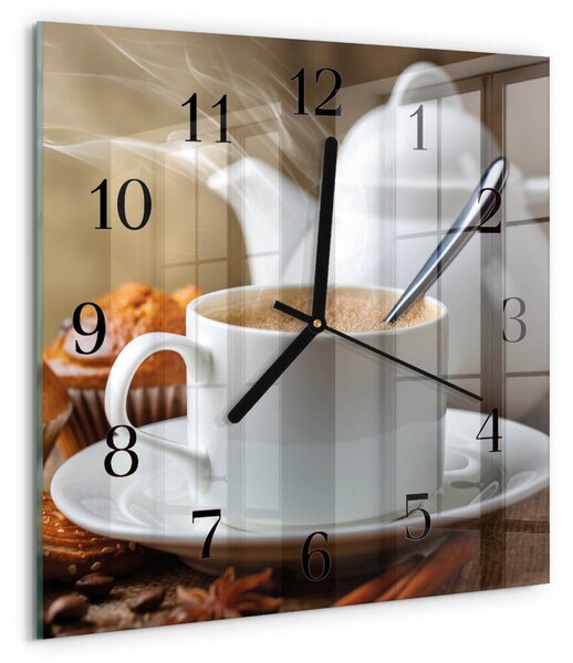 Skleněné hodiny na stěnu Pohár zskc-30x30-00178526
