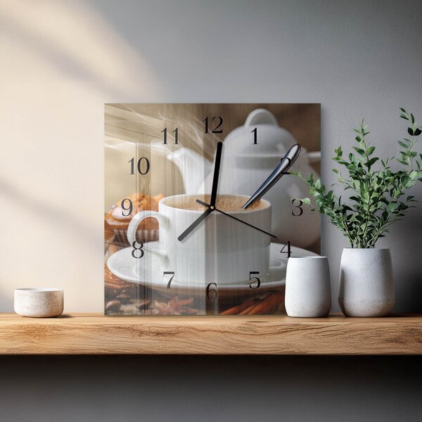 Skleněné hodiny na stěnu Pohár zskc-30x30-00178526