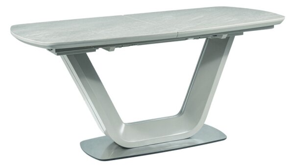 Rozkládací jídelní stůl MARVIN - 160x90, šedý mramor / šedý