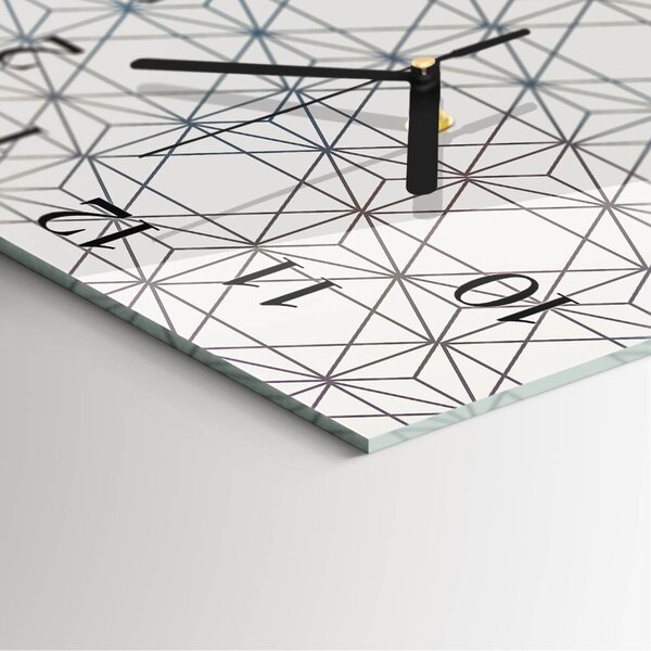 Skleněné hodiny na stěnu Geometrický vzor zskc-30x30-00182308
