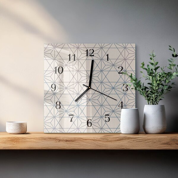 Skleněné hodiny na stěnu Geometrický vzor zskc-30x30-00182308