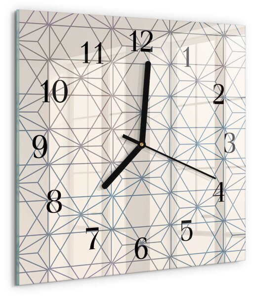 Skleněné hodiny na stěnu Geometrický vzor zskc-30x30-00182308
