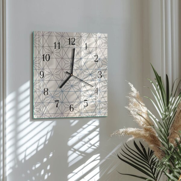 Skleněné hodiny na stěnu Geometrický vzor zskc-30x30-00182308