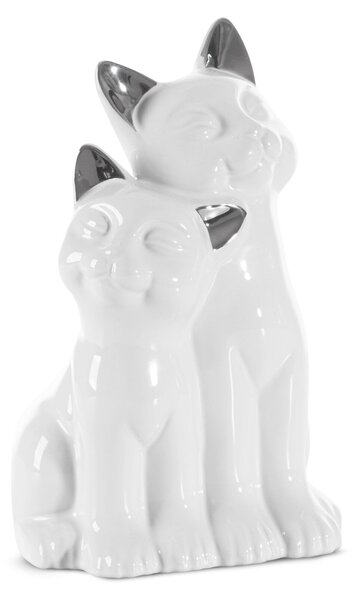 DEKORAČNÍ FIGURKA CAT 14X12X22 CM BÍLÁ
