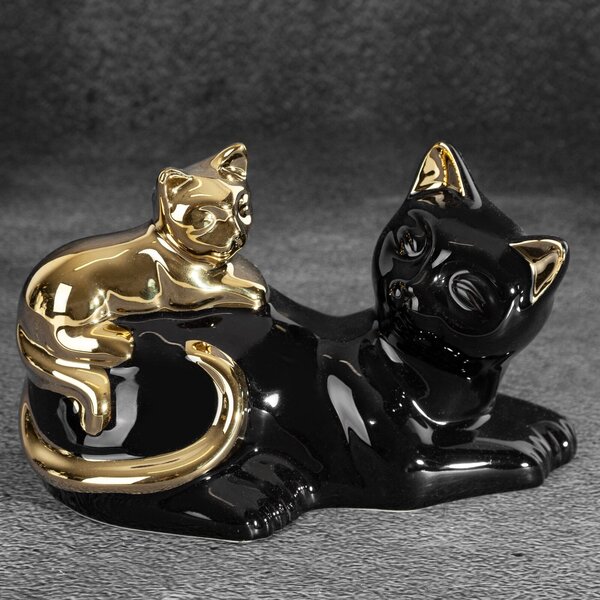 DEKORAČNÍ FIGURKA CAT 20X11X12 CM ČERNÁ