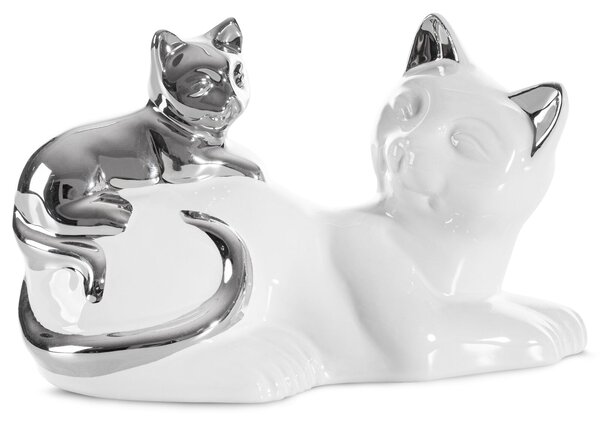 DEKORAČNÍ FIGURKA CAT 20X11X12 CM BÍLÁ