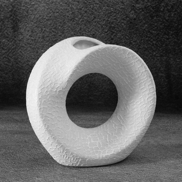 KERAMICKÁ VÁZA RISO 19X7X18 CM BÍLÁ BT