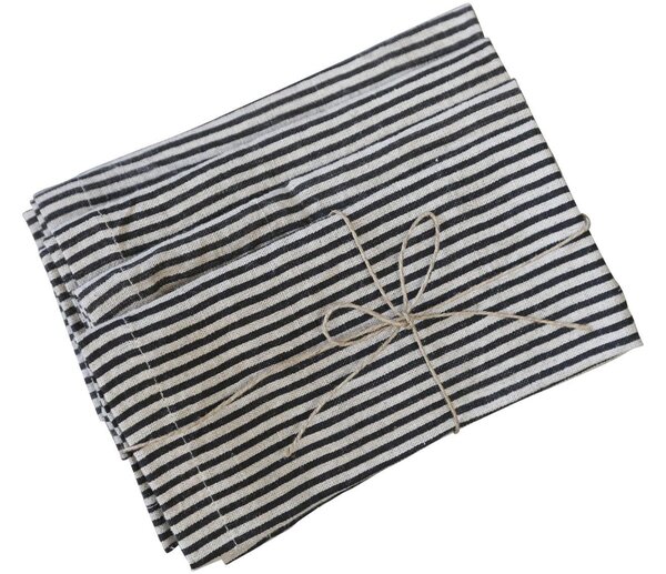 Lněný ubrousek Stripes 40×40 cm - set 4 ks