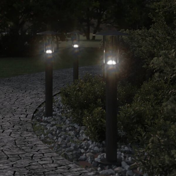 Venkovní stojací lampy 3 ks černé 60 cm nerezová ocel