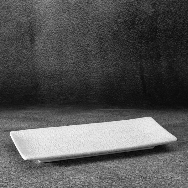 DEKORAČNÍ KERAMICKÝ TALÍŘ RISO 31X14X3 CM BÍLÁ