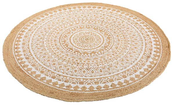 JUTOVÝ KOBEREC, 120 cm přírodní barvy, bílá Linea Natura - Online Only koberce & rohožky, Online Only