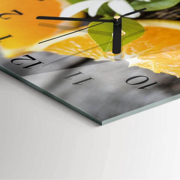 Skleněné hodiny na stěnu Citronová zskc-30x30-00183091