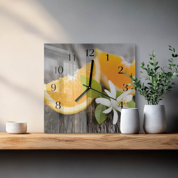 Skleněné hodiny na stěnu Citronová zskc-30x30-00183091